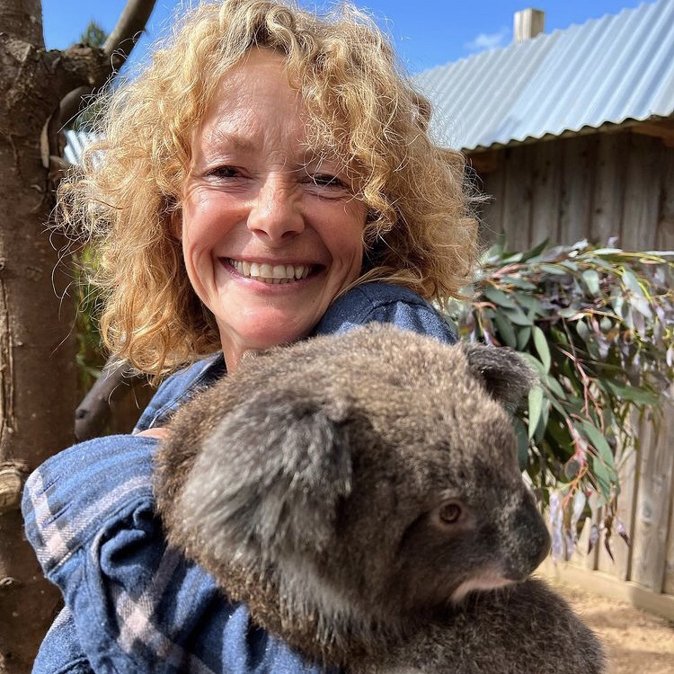 Kate Humble and Koala at Longleat Safari Park