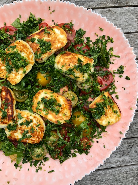 Halloumi and Tomato Salad with Gremolata