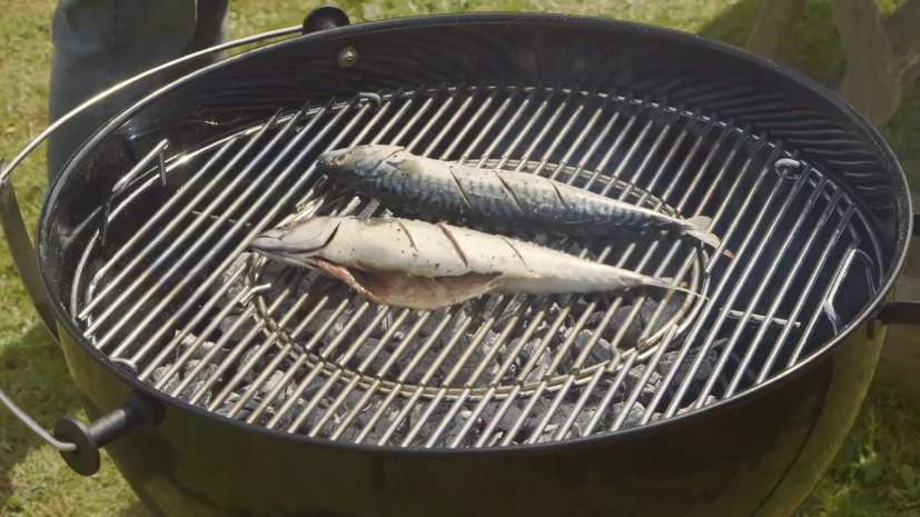 Grilled Whole Mackerel with Mango Salsa and Watercress